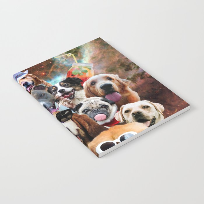 Space Galaxy Dog Selfie Dogs Notebook