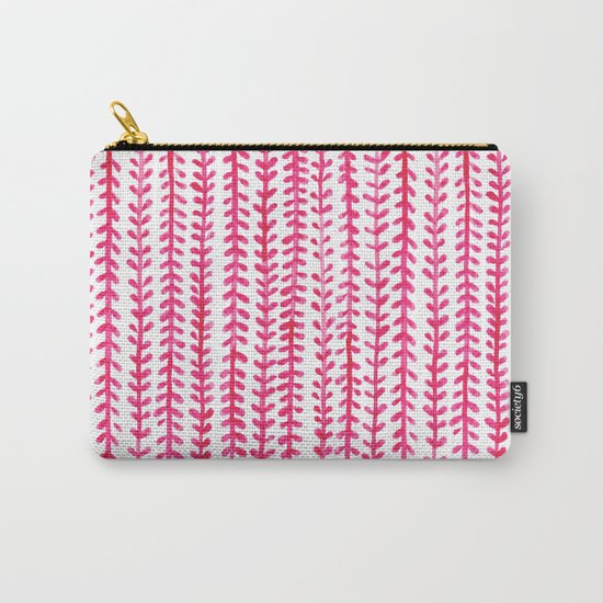 Watercolour Experimenting: Pink Leaves. Carry-All Pouch