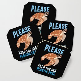 Please Keep The Sea Plastic Free Coaster