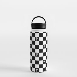 Checker with Palm tree ornament  Water Bottle