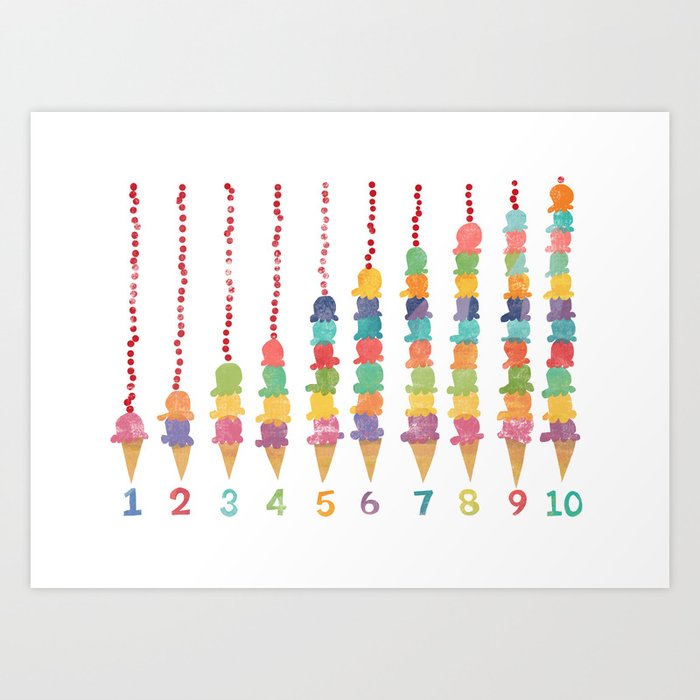 Counting Ice Cream Cones Art Print