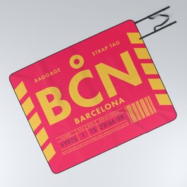 Luggage Tag D - BCN Barcelona Spain Picnic Blanket