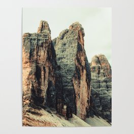 Three Peaks of Lavaredo - Mountain Nature Landscape Photography Poster