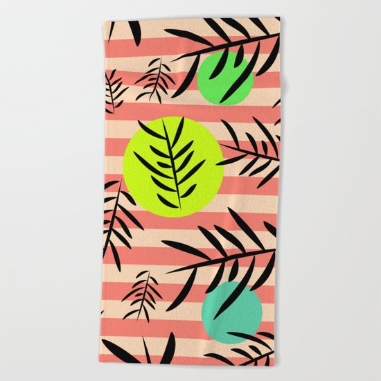 Happy leaf fall Beach Towel