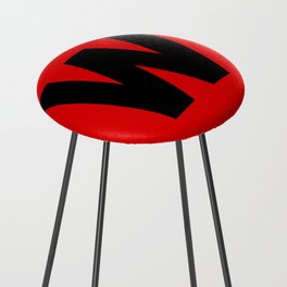 letter W (Black & Red) Counter Stool