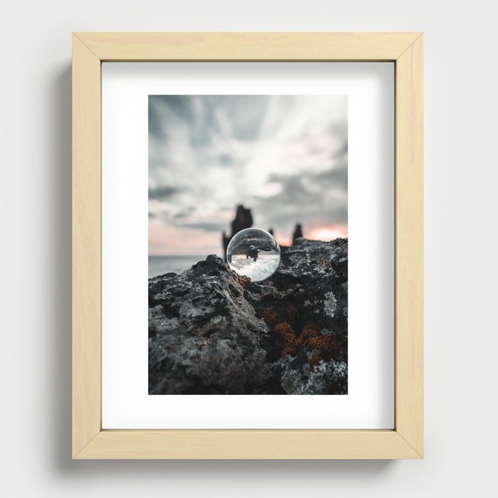 Iceland Landscape Lensball Recessed Framed Print