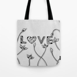 Botanical Love small font Tote Bag