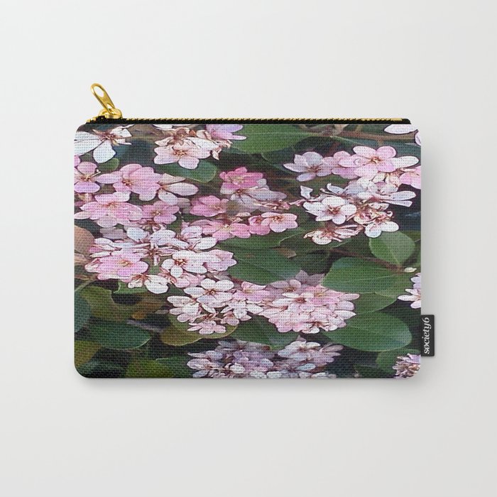 Pink Flowers Carry-All Pouch