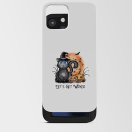 Lets get wicked halloween cat quote iPhone Card Case