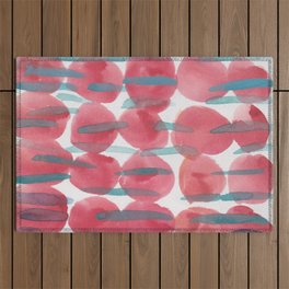 31    | 190408 Red Abstract Watercolour Outdoor Rug