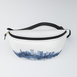 Pittsburgh Skyline Watercolor Blue Art Print by Synplus Fanny Pack