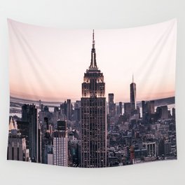 city buildings aerial view architecture metropolis new york Wall Tapestry