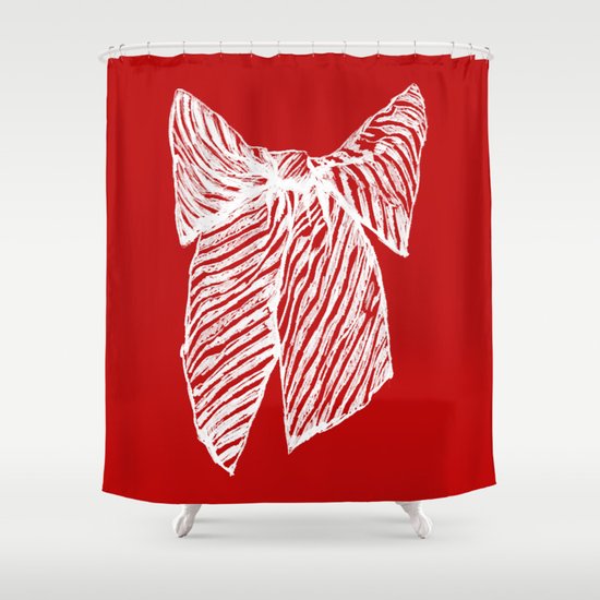 White bow Shower Curtain