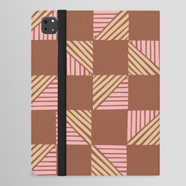 Abstract Shape Pattern 18 in Terracotta Beige Pale Pink iPad Folio Case