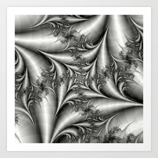 Silver Square Spiral Art Print