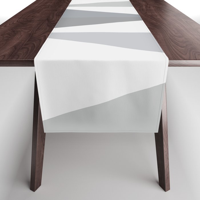MidCentury Modern Triangles Slate Gray Table Runner
