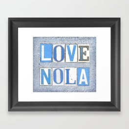 Love NOLA New Orleans Street Sign Tiles Word Art Print Louisiana Cajun French Quarter Framed Art Print