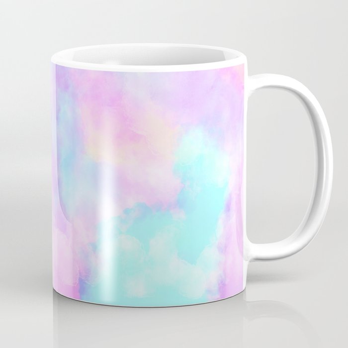 Abstract teal pink lilac lavender watercolor clouds Coffee Mug