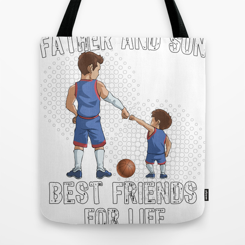 Father And Son Best Friend For Life Basketball Gift Tote Bag By