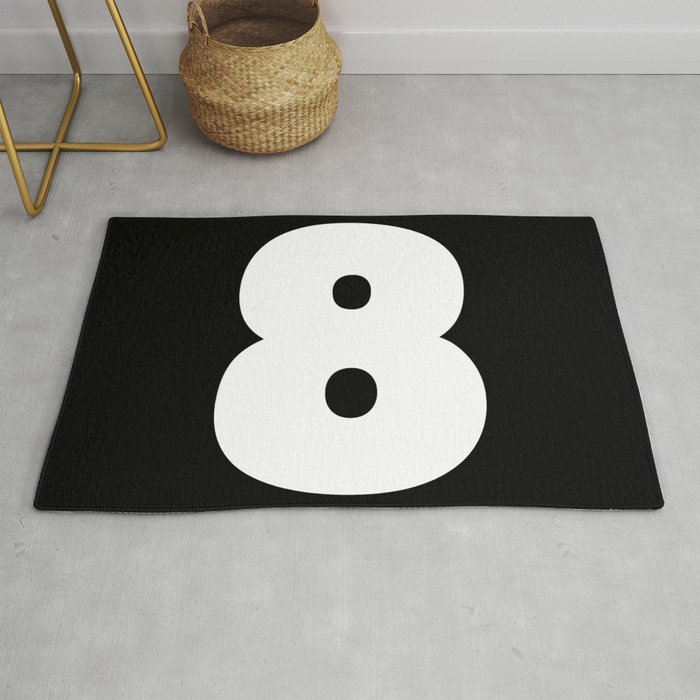 8 (White & Black Number) Rug