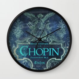 Frederick Chopin Blue Wall Clock
