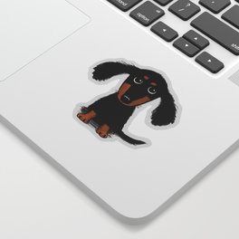 Cute Dachshund Puppy | Black and Tan Wiener Dog Sticker