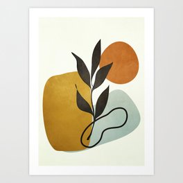 Soft Abstract Small Leaf Art Print