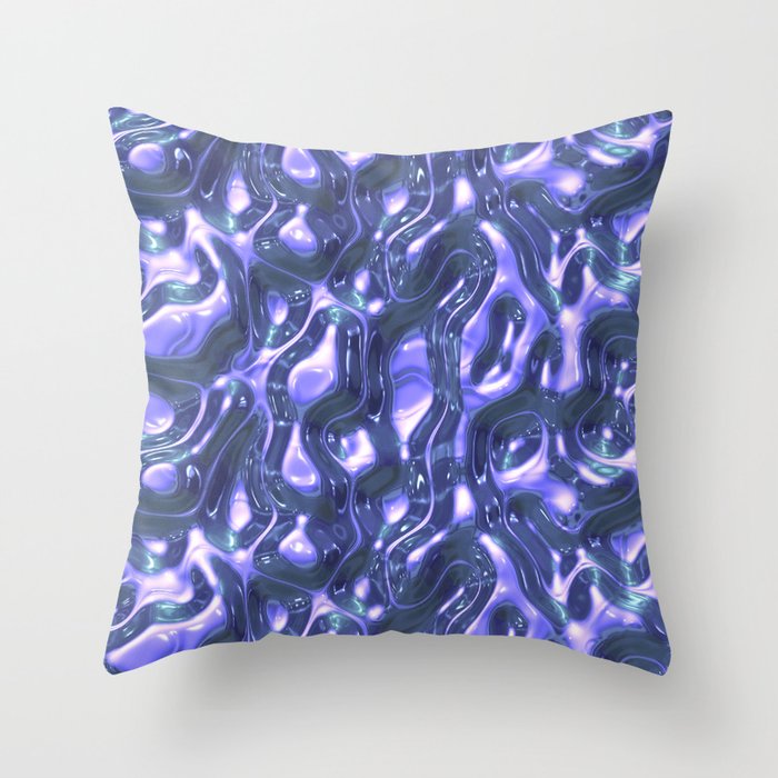 Blue & White Liquid Plastic Throw Pillow