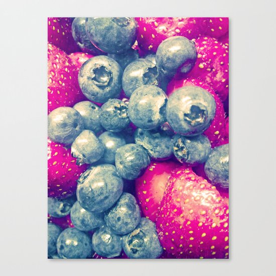 Strawberry & Blueberry Love Canvas Print