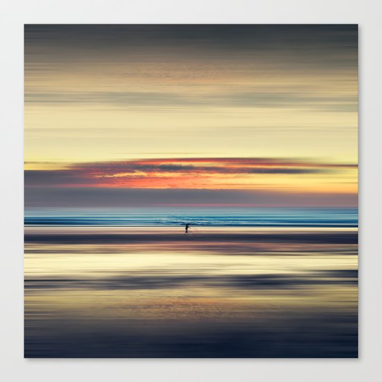 Along Memory Lines - Abstract Seascape Canvas Print