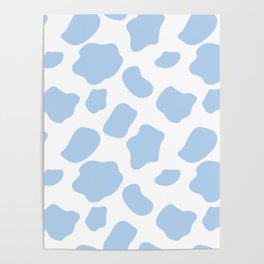 cow print - blue Poster