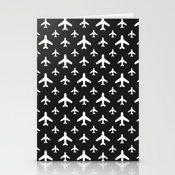 Black/White Airplanes Stationery Cards