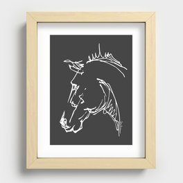 Horse head / black background Recessed Framed Print