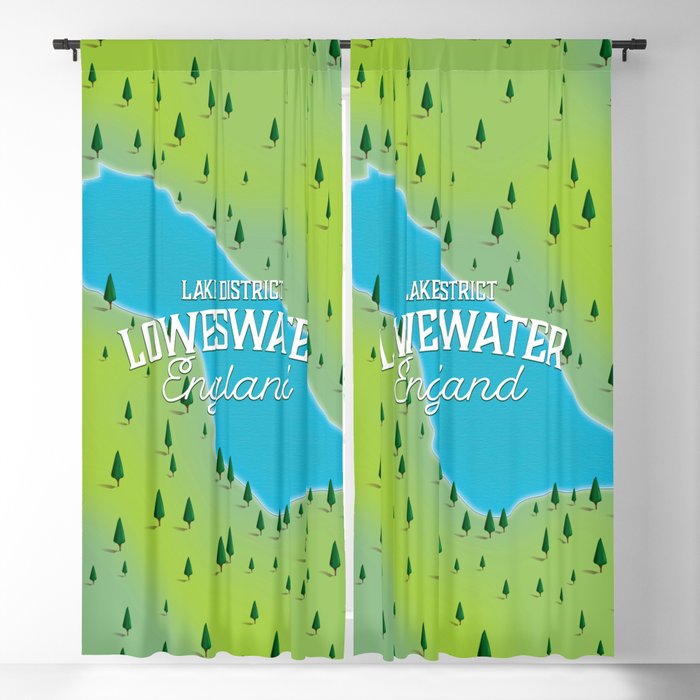 Loweswater Lake District England Travel Map Blackout Curtain By