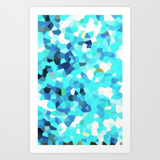 MOSAIC CYAN TEXTURE PATTERN - For IPhone - Art Print