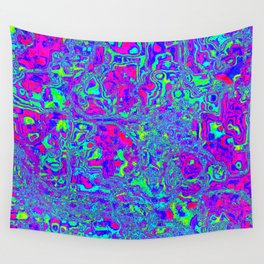 Cool Colors and Pink Psychedelic Design Wall Tapestry