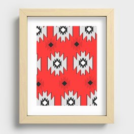 White, gray, and red ethnic decor Recessed Framed Print