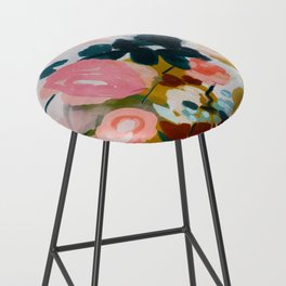 floral bloom abstract painting Bar Stool