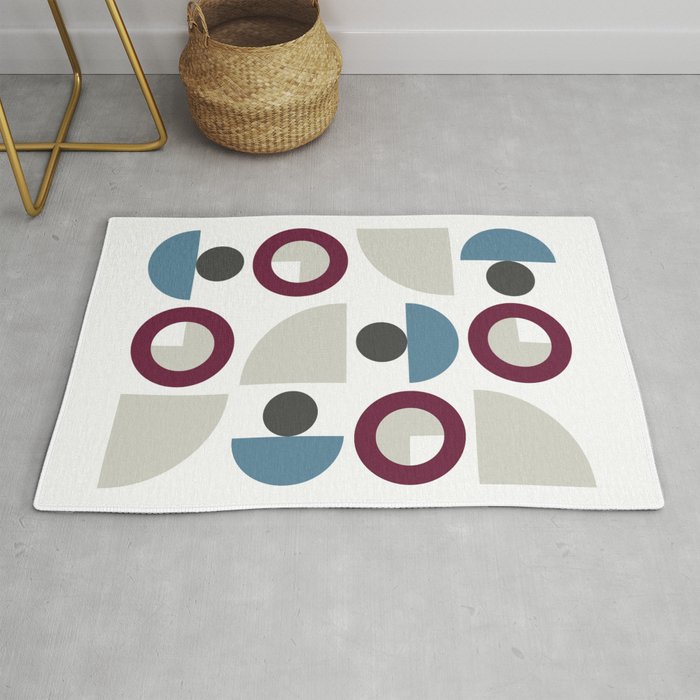 Classic geometric arch circle composition 3 Rug