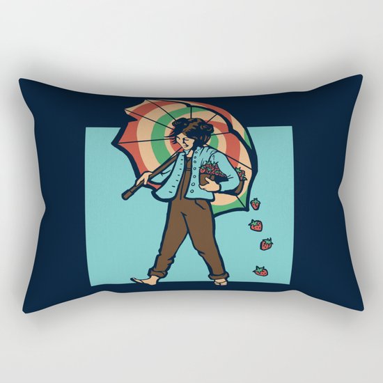Strawberry Girl Rectangular Pillow
