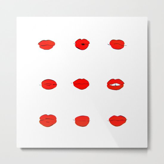 Red Lips Metal Print