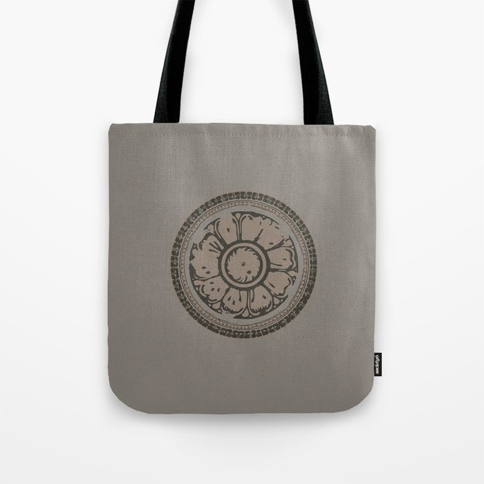 Pata Pattern in Clay on Grey Tote Bag