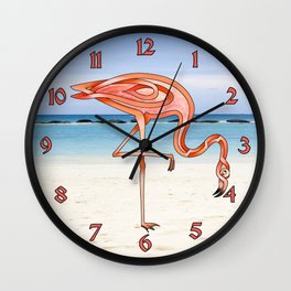 Flamingo Wall Clock | Animal, Pattern, Graphic Design 