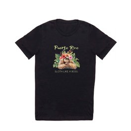 Puerto Rico Sloth Like a Boss Vacation Souvenir T Shirt