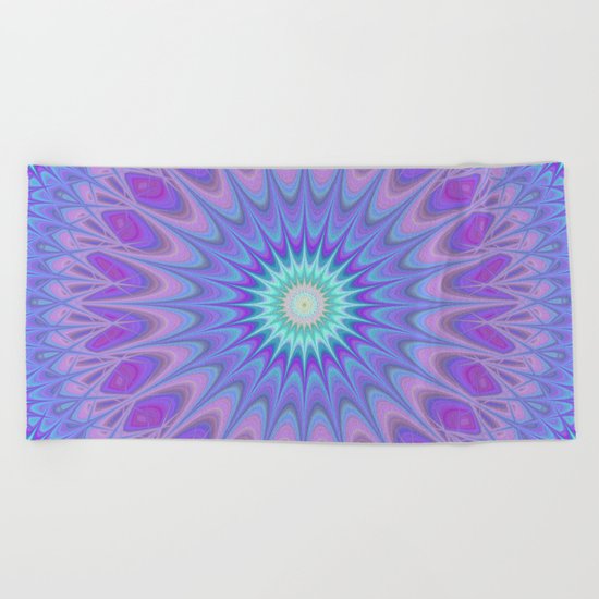 Ice mandala Beach Towel