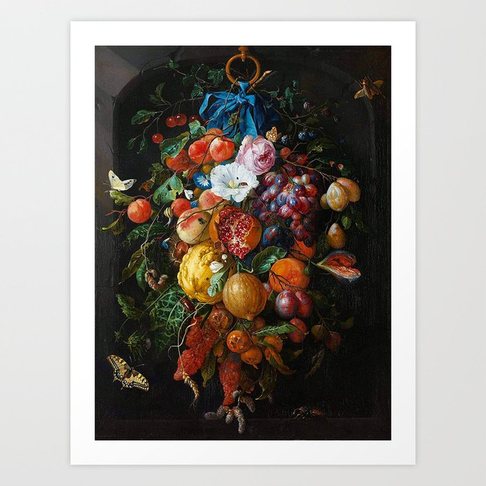 Jan Davidsz de Heem "Festoon of Fruit and Flowers" Art Print