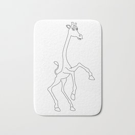 black sketch of a giraffe Bath Mat
