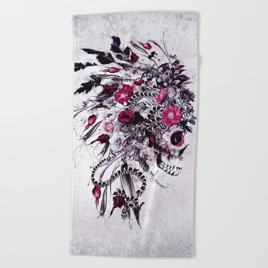 Skull Red Beach Towel
