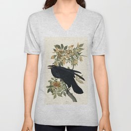 Audubon plate - Raven (Corvux corax) V Neck T Shirt