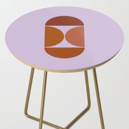 Abstract Shapes Purple And Brown Side Table
